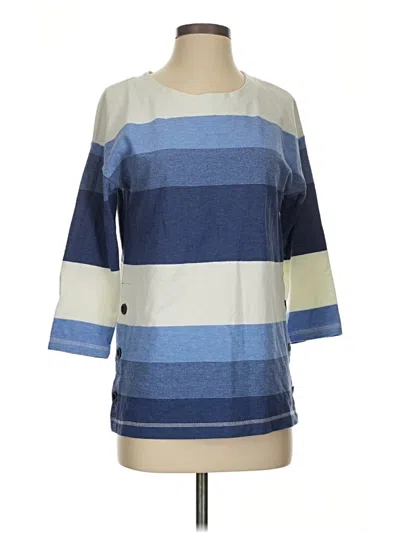 Pre-owned T By Talbots 3/4 Sleeve Top Blue Boatneck Tops