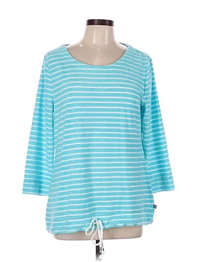 Pre-owned T By Talbots 3/4 Sleeve Top Blue Boatneck Tops