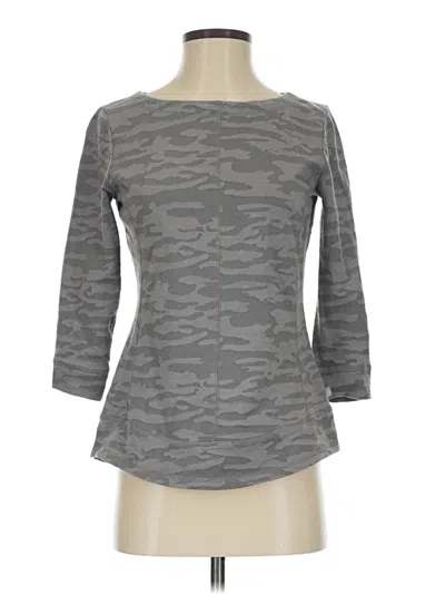 Pre-owned T By Talbots 3/4 Sleeve Top Gray Boatneck Tops