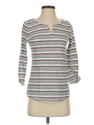 Pre-owned T By Talbots 3/4 Sleeve Top Gray Scoop Neck Tops