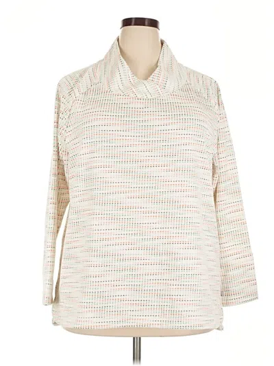 Pre-owned T By Talbots 3/4 Sleeve Top Ivory Cowl Neck Tops