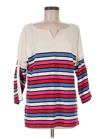 Pre-owned T By Talbots 3/4 Sleeve Top Ivory Scoop Neck Tops