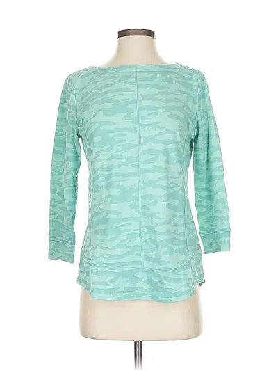 Pre-owned T By Talbots 3/4 Sleeve Top Teal Boatneck Tops In Blue