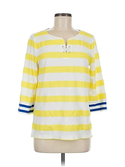 Pre-owned T By Talbots 3/4 Sleeve Top Yellow Boatneck Tops