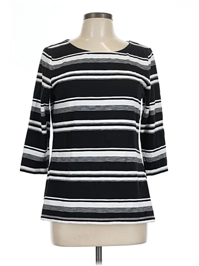 Pre-owned T By Talbots 3/4 Sleeve T-shirt In Black