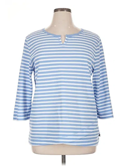 Pre-owned T By Talbots 3/4 Sleeve T-shirt In Blue