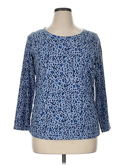 Pre-owned T By Talbots 3/4 Sleeve T-shirt In Blue