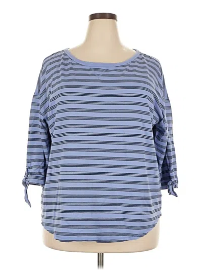 Pre-owned T By Talbots 3/4 Sleeve T-shirt In Blue