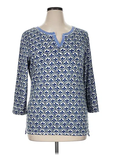 Pre-owned T By Talbots 3/4 Sleeve T-shirt In Blue