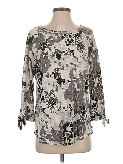 Pre-owned T By Talbots 3/4 Sleeve T-shirt In Gray