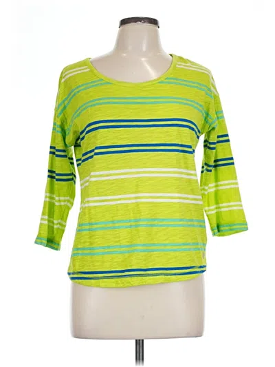 Pre-owned T By Talbots 3/4 Sleeve T-shirt In Green
