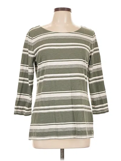 Pre-owned T By Talbots 3/4 Sleeve T-shirt In Green