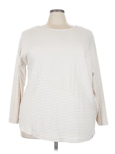 Pre-owned T By Talbots 3/4 Sleeve T-shirt In Ivory