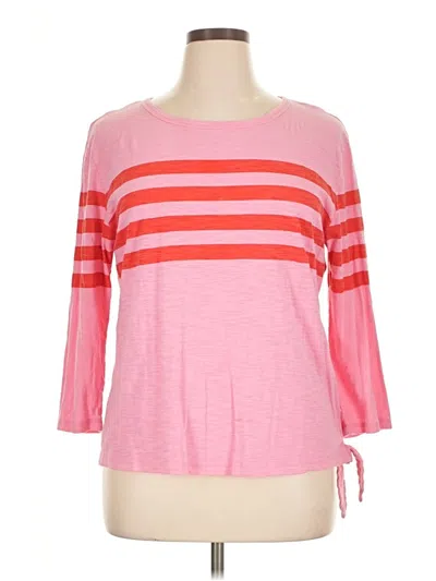 Pre-owned T By Talbots 3/4 Sleeve T-shirt In Pink