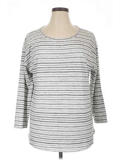Pre-owned T By Talbots 3/4 Sleeve T-shirt In Silver