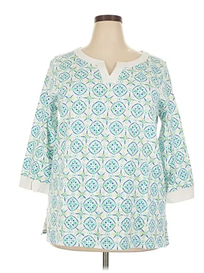 Pre-owned T By Talbots 3/4 Sleeve T-shirt In Teal