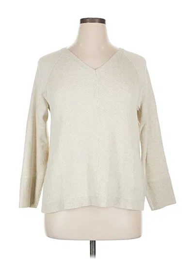 Pre-owned T By Talbots 3/4 Sleeve T-shirt In White