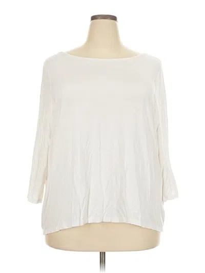 Pre-owned T By Talbots 3/4 Sleeve T-shirt In White