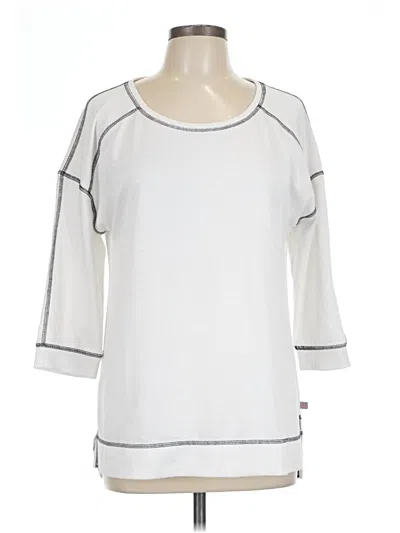 Pre-owned T By Talbots 3/4 Sleeve T-shirt In White
