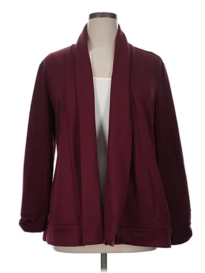 Pre-owned T By Talbots Cardigan Sweater In Burgundy