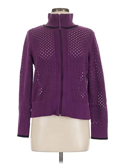 Pre-owned T By Talbots Cardigan Sweater In Purple
