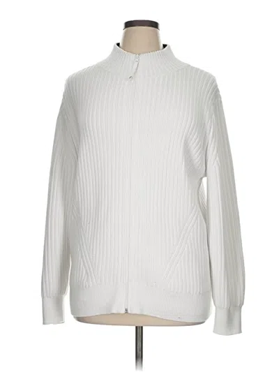 Pre-owned T By Talbots Cardigan Sweater In White