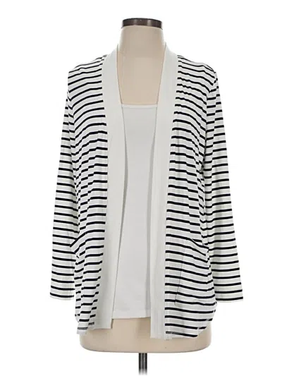Pre-owned T By Talbots Cardigan Sweater In White
