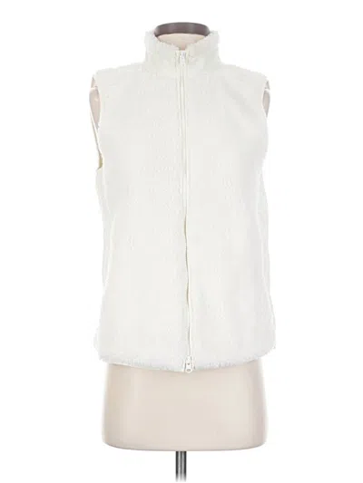 T By Talbots Faux Fur Vest In White