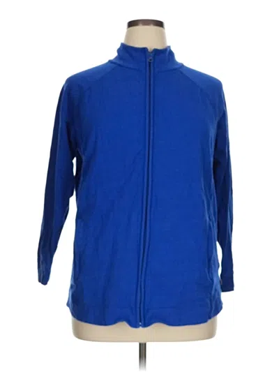 Pre-owned T By Talbots Fleece Jacket In Blue