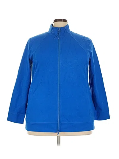 T By Talbots Fleece Jacket In Blue