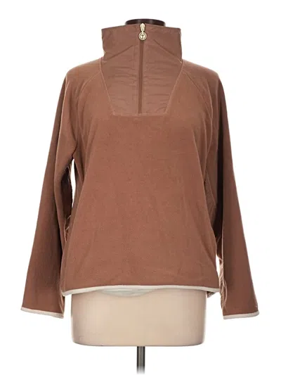 Pre-owned T By Talbots Fleece Jacket In Brown