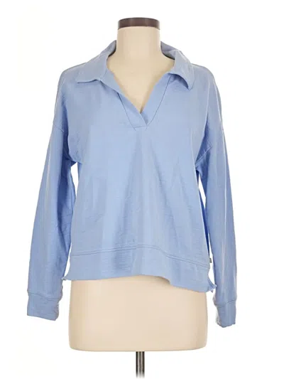 Pre-owned T By Talbots Long Sleeve Blouse In Blue