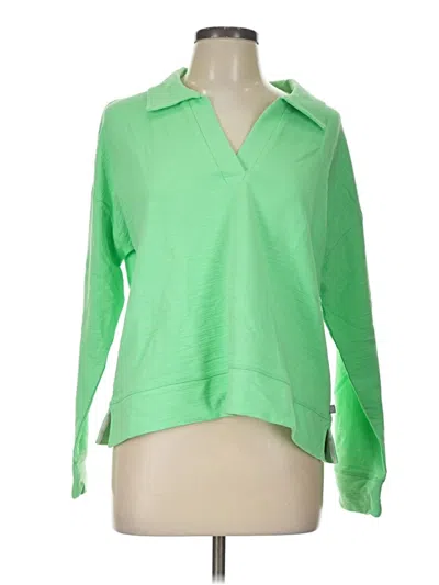 Pre-owned T By Talbots Long Sleeve Blouse In Green