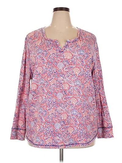 Pre-owned T By Talbots Long Sleeve Blouse In Pink