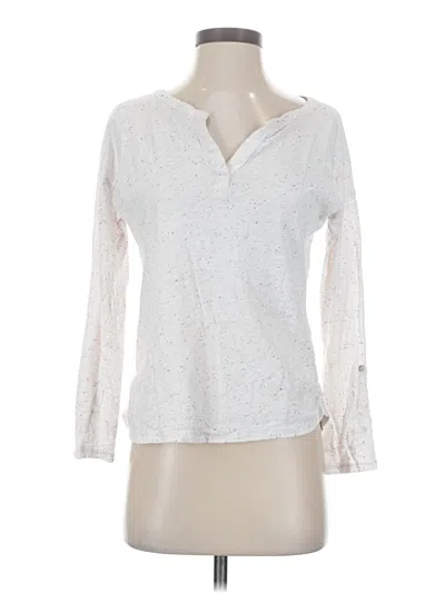 Pre-owned T By Talbots Long Sleeve Henley Shirt In Silver