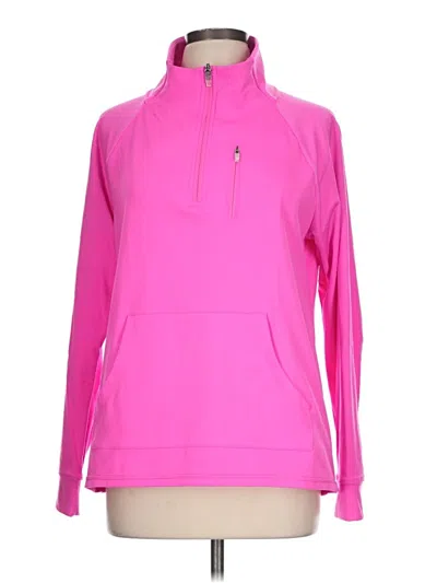 Pre-owned T By Talbots Long Sleeve Polo Shirt In Pink
