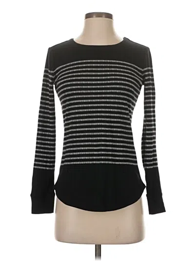 Pre-owned T By Talbots Long Sleeve Top Black Boatneck Tops