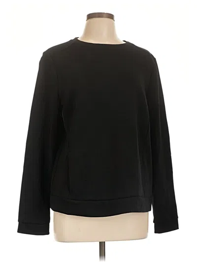 Pre-owned T By Talbots Long Sleeve Top Black Crew Neck Tops