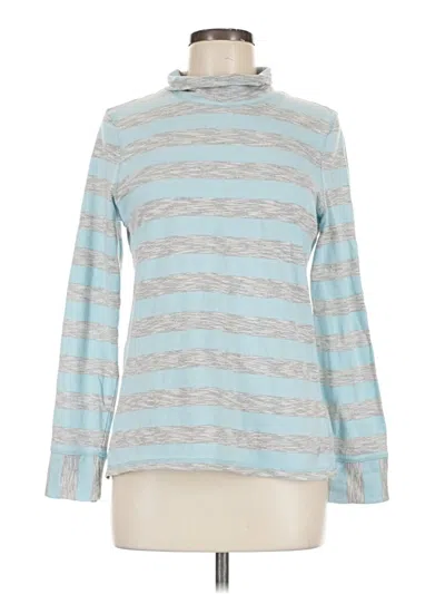 Pre-owned T By Talbots Long Sleeve Top Blue Turtleneck Tops