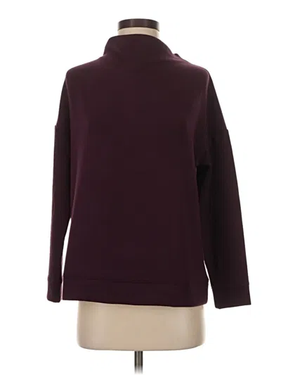 Pre-owned T By Talbots Long Sleeve Top Burgundy Turtleneck Tops