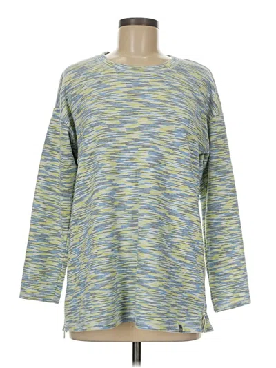 Pre-owned T By Talbots Long Sleeve Top Green Boatneck Tops