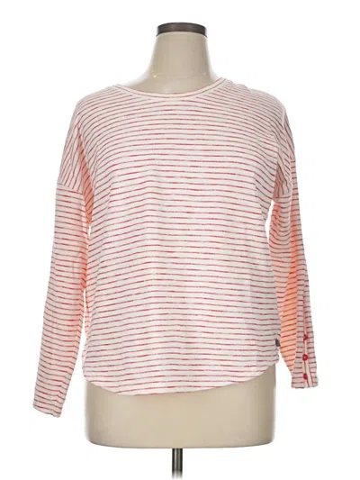 Pre-owned T By Talbots Long Sleeve Top Orange Crew Neck Tops