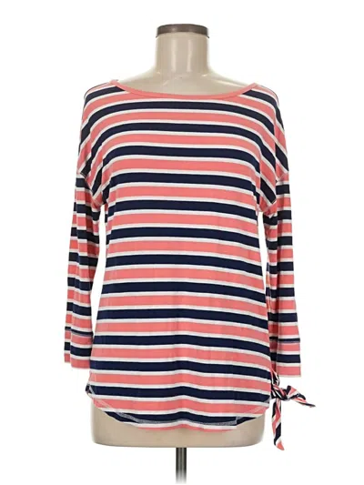 Pre-owned T By Talbots Long Sleeve Top Red Boatneck Tops