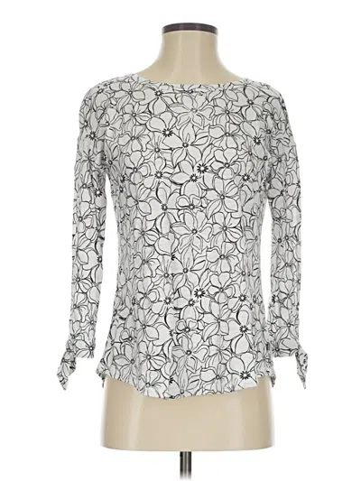 Pre-owned T By Talbots Long Sleeve Top Silver Boatneck Tops