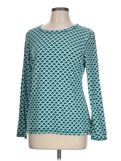 Pre-owned T By Talbots Long Sleeve Top Teal Boatneck Tops