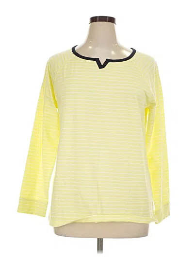 Pre-owned T By Talbots Long Sleeve Top Yellow Crew Neck Tops