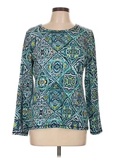 Pre-owned T By Talbots Long Sleeve T-shirt In Blue