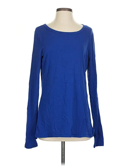 Pre-owned T By Talbots Long Sleeve T-shirt In Blue
