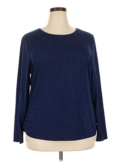 Pre-owned T By Talbots Long Sleeve T-shirt In Blue