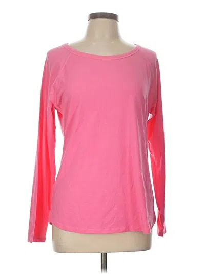 Pre-owned T By Talbots Long Sleeve T-shirt In Pink